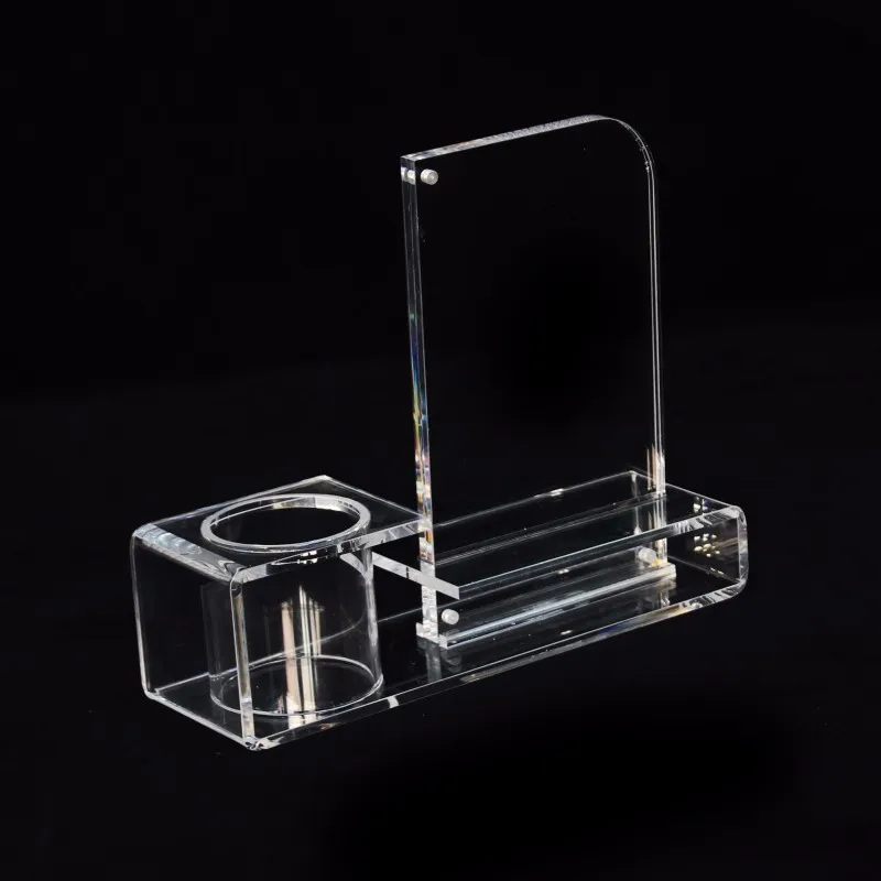 Clear Acrylic Pencil Pen Holder With Photo Frame Good For Office