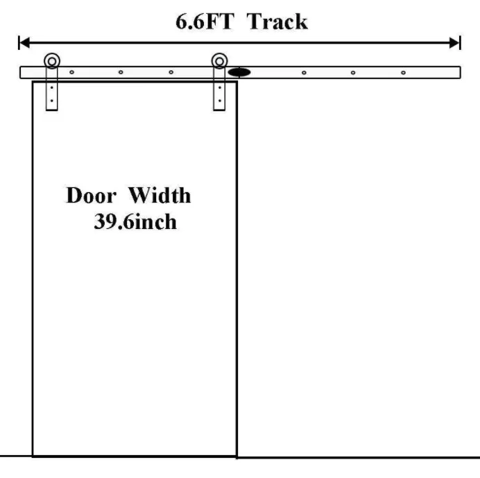 Black barn door roller used for exterior wooden sliding door system