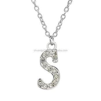 Silver Plated Rhinestone Letter S Pendant Necklace Jewellery Wholesale Custom Buy Letter S Pendant Necklace Wholesale Custom Letter Necklace Silver Letter Pendant Necklace Jewellery Product On Alibaba Com