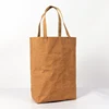 Custom waterproof recycled Brown paper kraft grocery tote bag