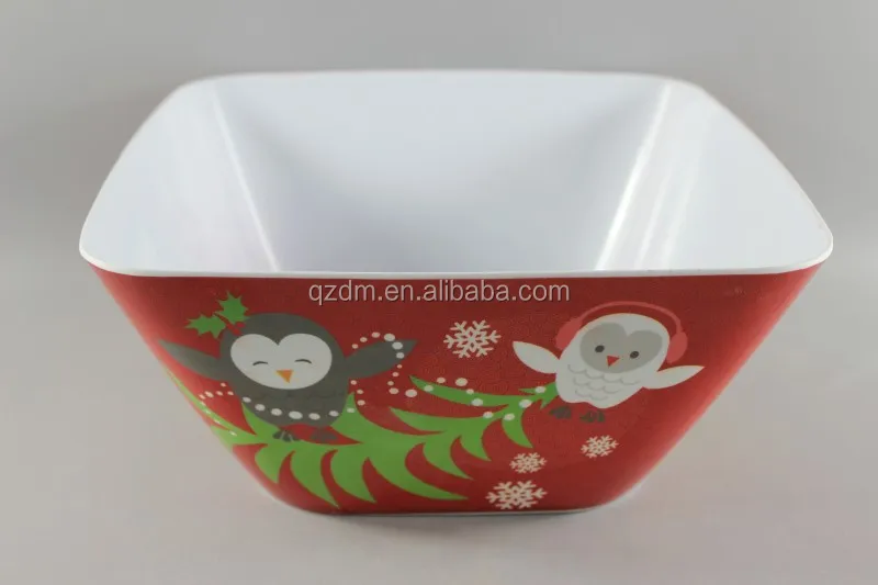 10inch Christmas Melamine Salad Bowl Square Bowl