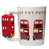 ceramic/procelain creative red bus mug with handle