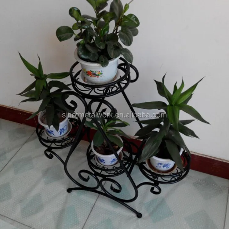 Wrought Iron Wall Mounted Hanging Flower Holder Metal Stand For Plant