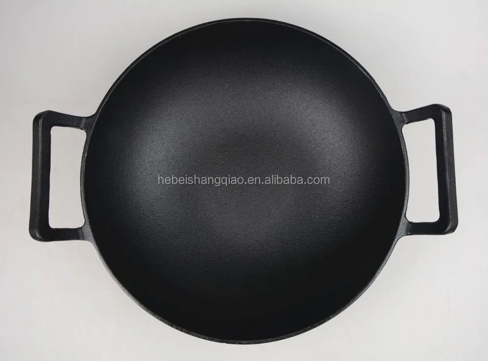 Cast Iron Wok For Electric Or Induction Cooktop With Wooden Lid Buy