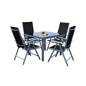 Folding Garden Glass Top Dining Table Set - Buy Glass Top Dining Table