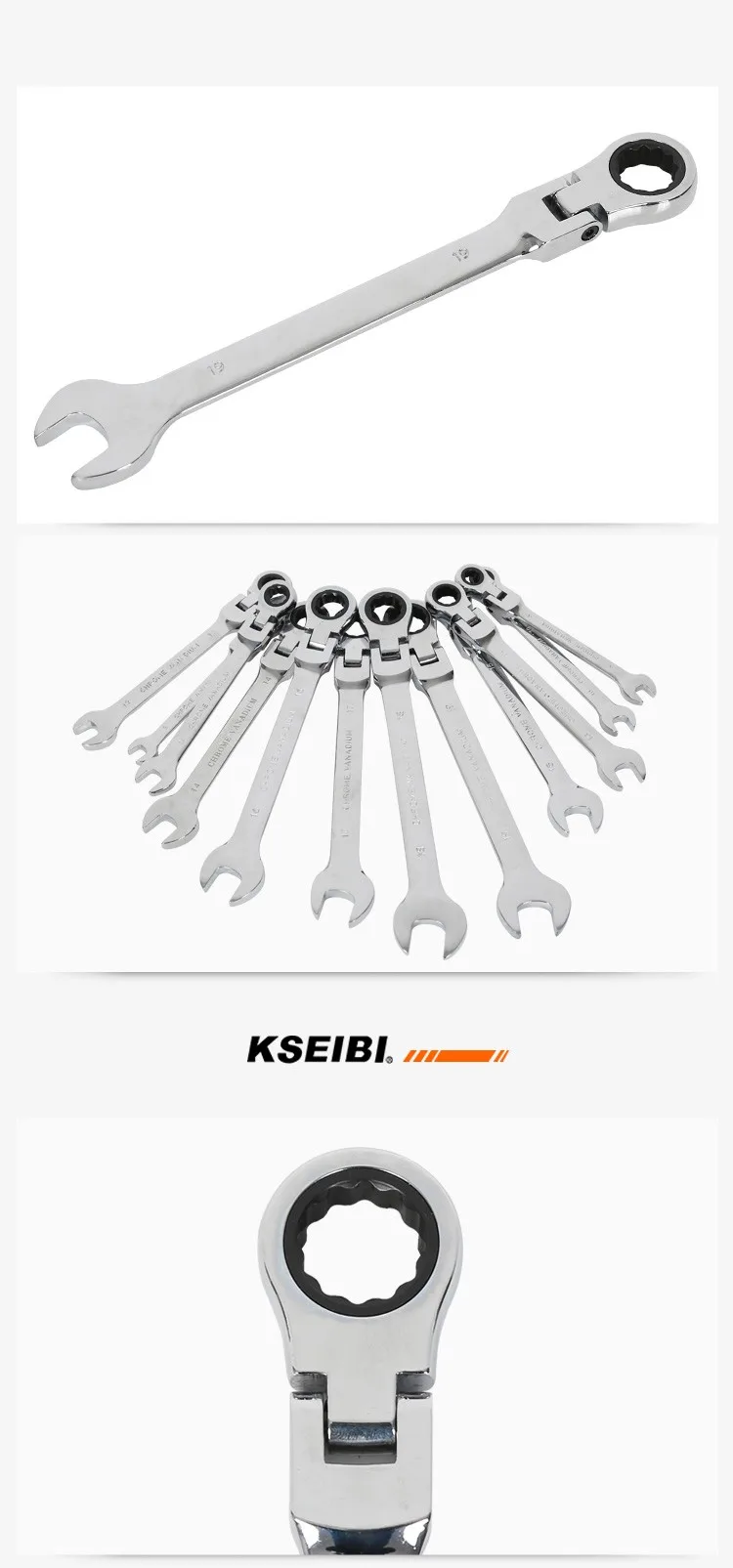 Kseibi 12pcs Crv Flexible Gear Ratchet Wrench Spanner Set Buy Ratchet