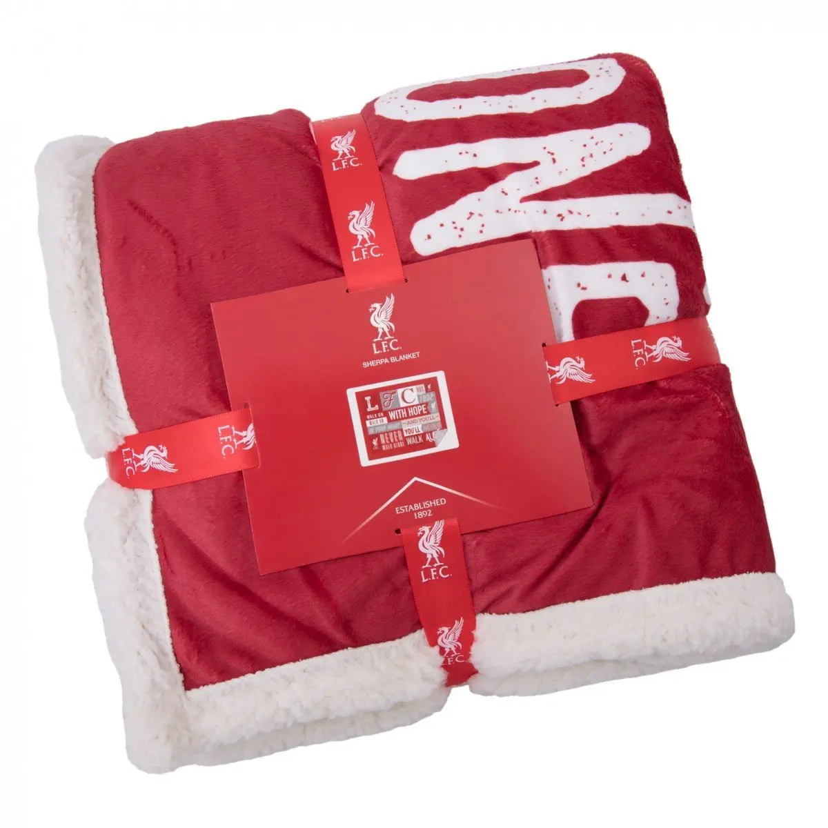 Liverpool FC Fleece Sherpa Blanket - Official Club Product