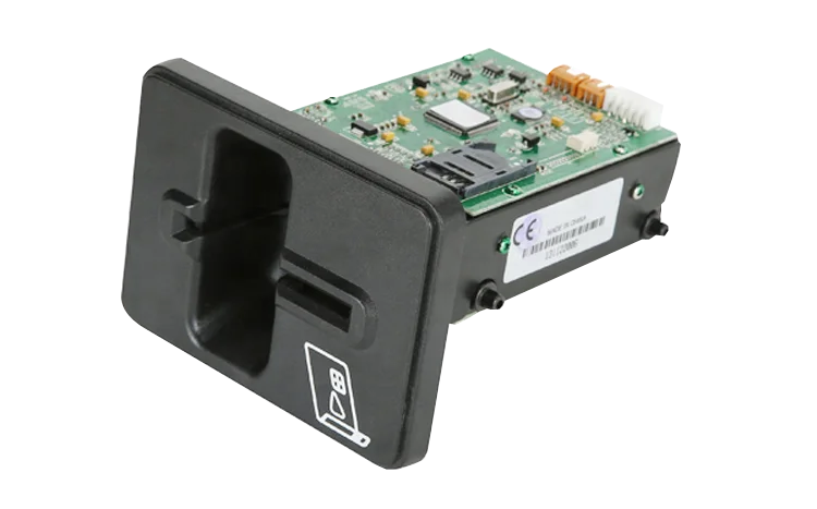 Self service kiosk manual insert card reader magstripe