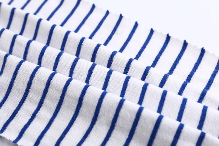 Knitting Memory Stripe Non Stretch 100 Cotton 1x1 Rib Knitted Fabric ...