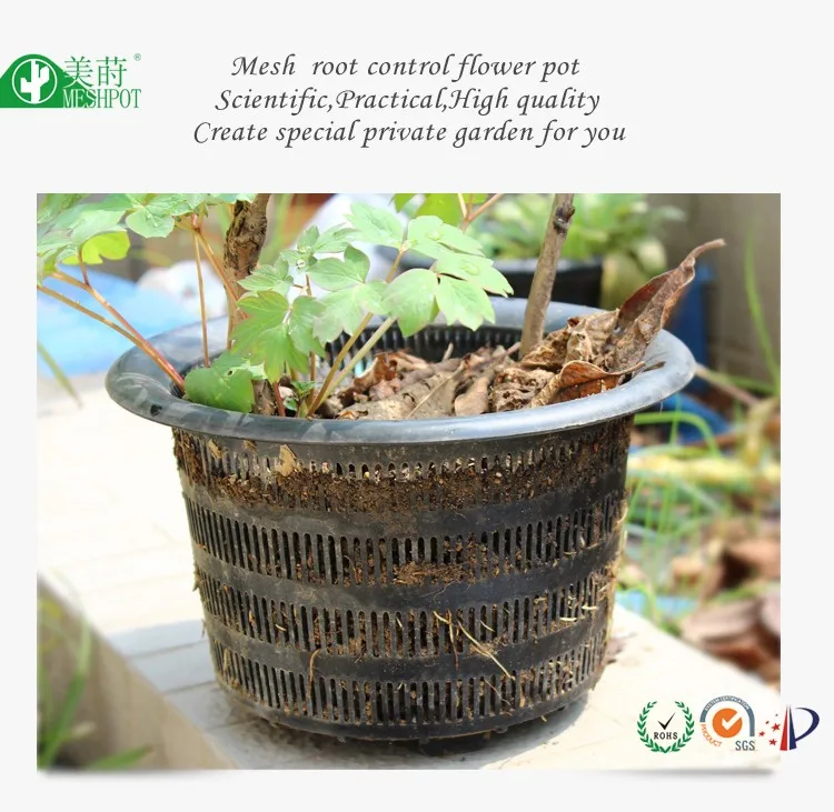 Double wall imitate ceramics root control air pot plastic flower pot orchid pots gallon pot