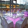16 colors changing lighted cube base tempered glass top event buffet table