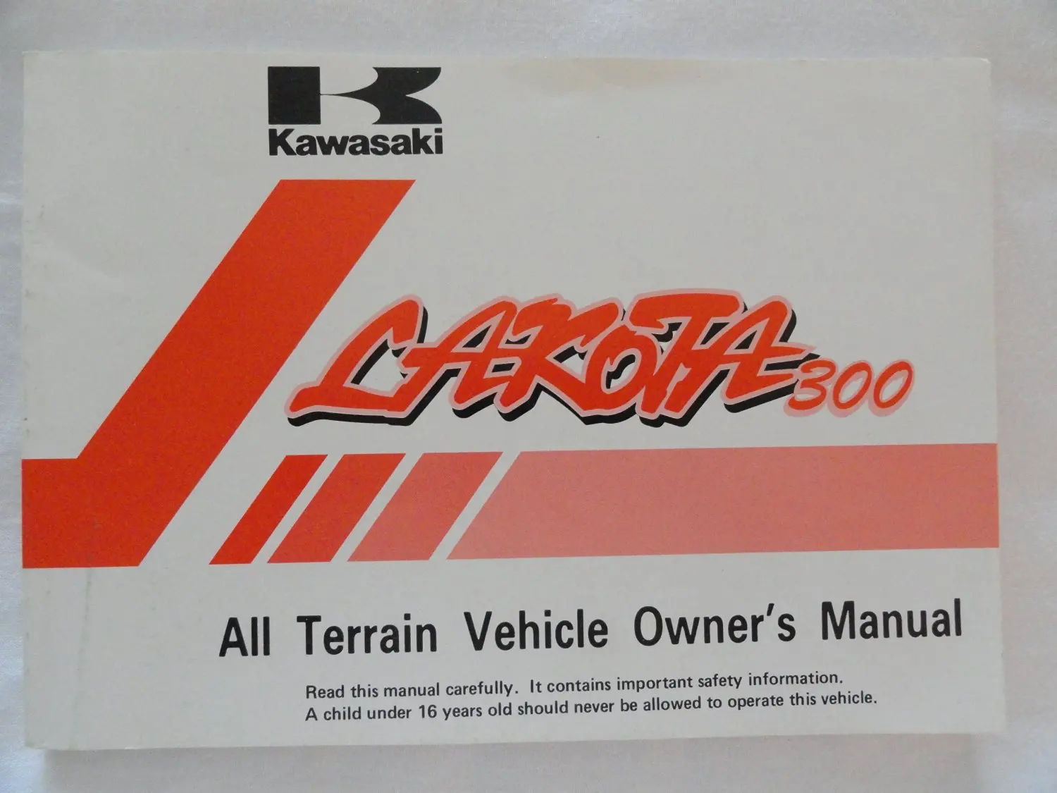 Get Quotations · 1995 1996 Kawasaki Lakota Owners Manual ATV 300 KEF300-A2