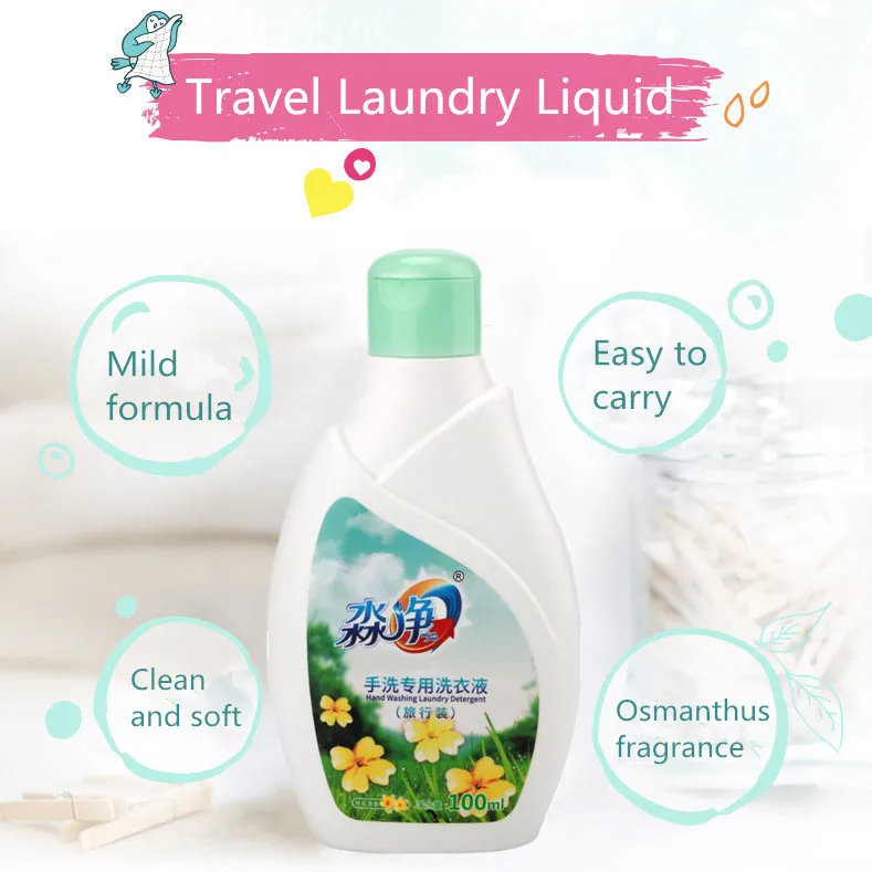 100ml Washing Liquid Travel Wholesale Ecofriendly Detergent Laundry Detergent Fragrance Liquid