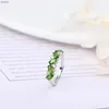 In Stock Cheap 925 Sterling Silver Natural Diopside alphabet Love Fashion Rings For Girls