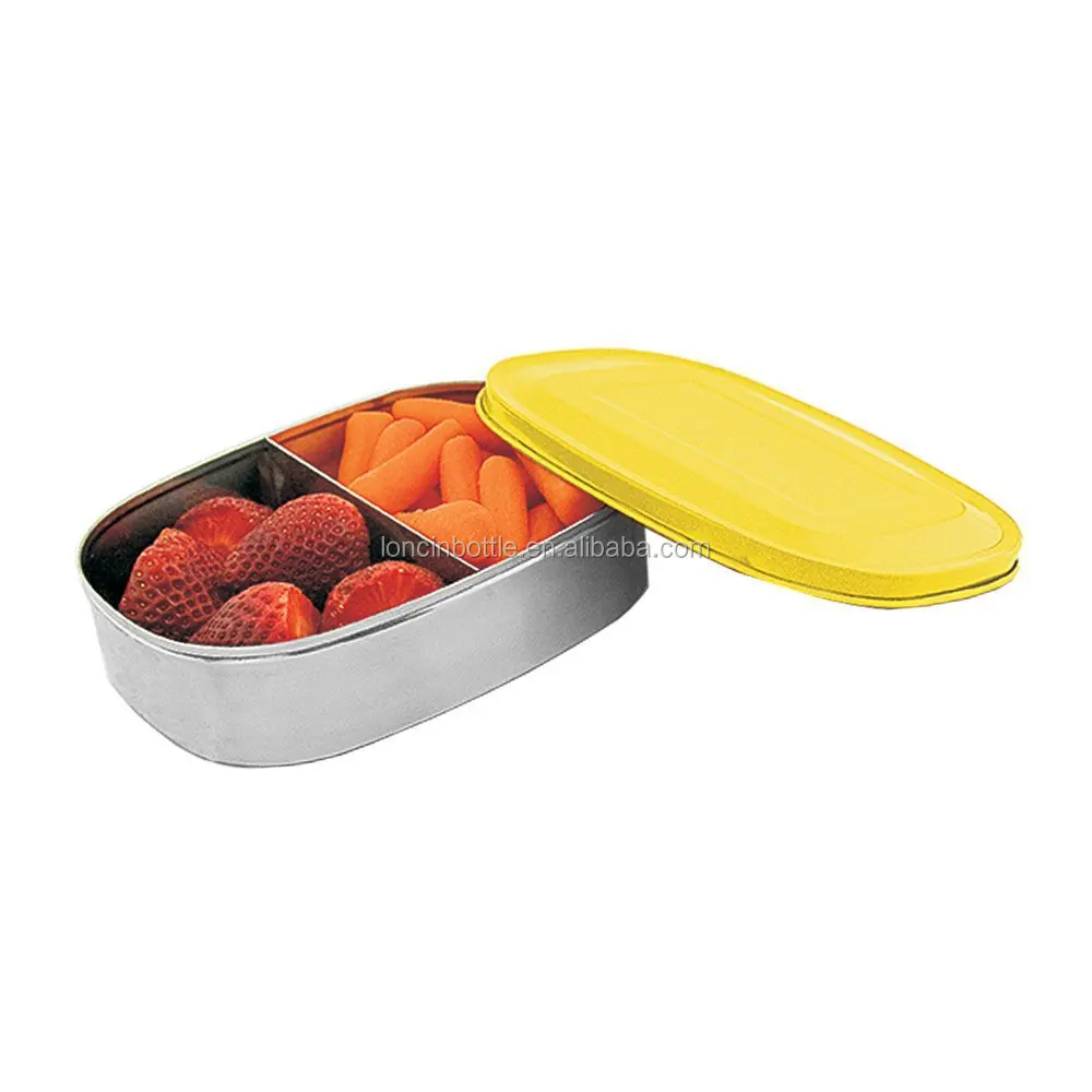 Stainless Steel Food Container With Divider,Rectangular Kids Stainless
