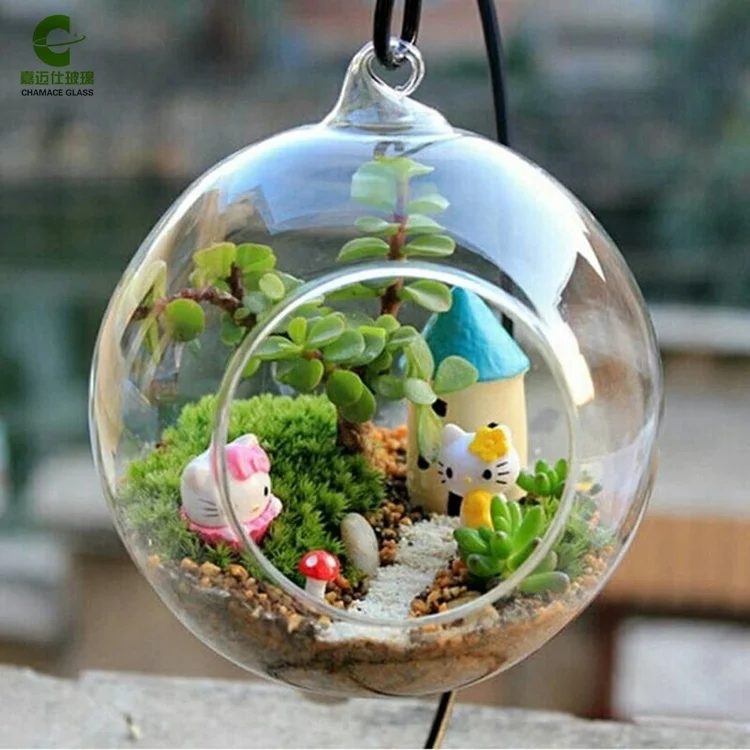 Hanging glass terrarium for wedding decor