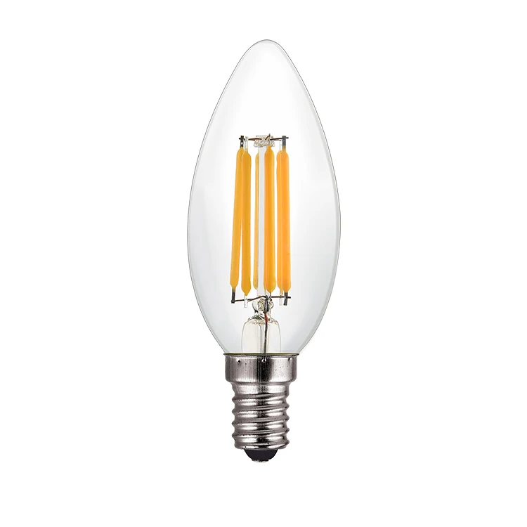 4w Cob filament Led Candle Light Bulb Lamp 110v 220v e12 e14 Dimmable Led Bulb crystal lamp chandelier warm white