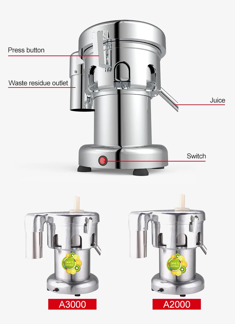 A3000 Heavy Duty 370W Juicer Machine, Fruit and Vegetables Juice Maker, Commercial Juice Extractor