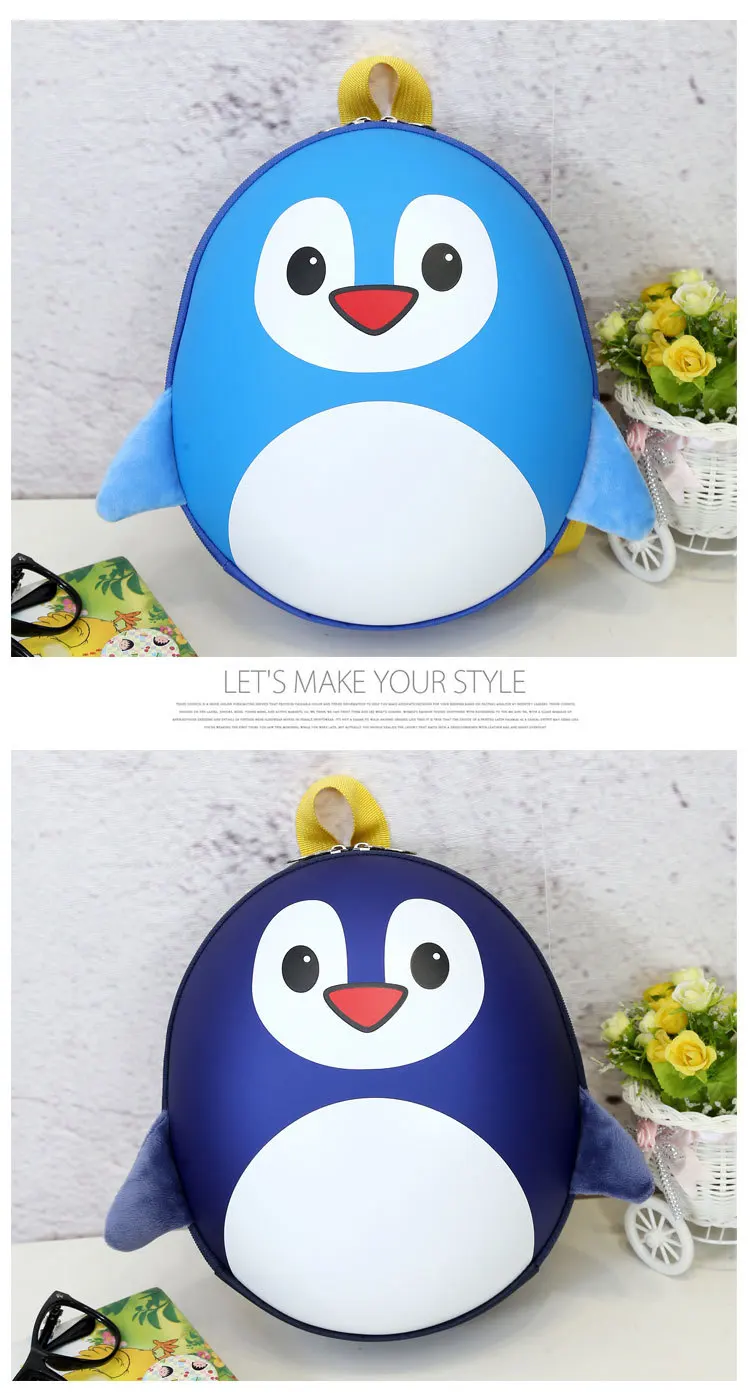 3D cartoon penguin backpack kids cartoon backpack nylon+EVA backpack bag for children