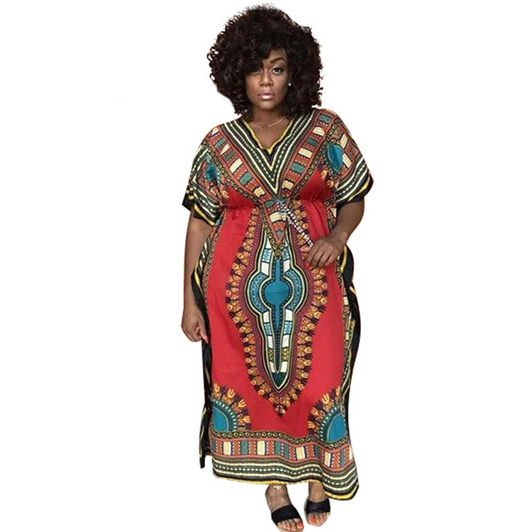 Wholesale New Fashion African Kitenge Dress Designs Casual African Print Maxi Dress Summer