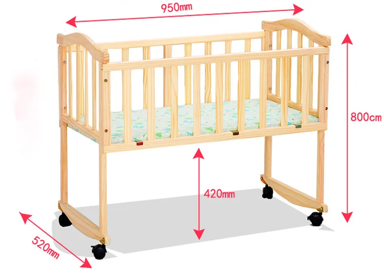 wooden travel cot
