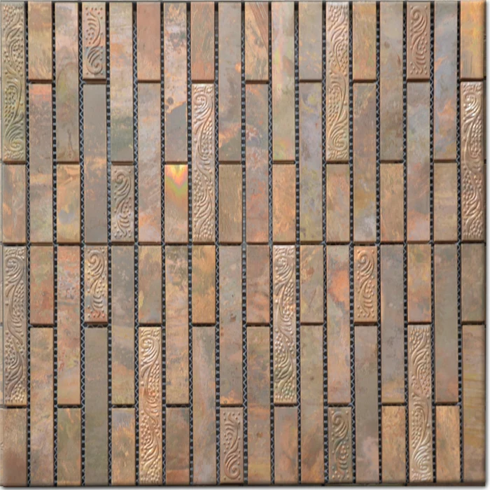 Italy style pompeii bliss amber tea metal brass mosaic tile