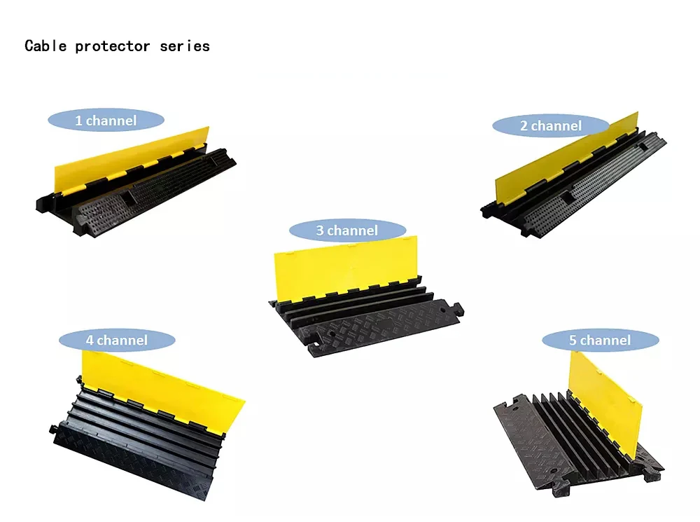 5 Channel Rubber Floor Cable Protector/rubber Cable Ramp/rubber Speed
