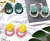 High quality cheap price c shaped women's fashion stud earrings, cellulose acetate unique stud earrings er12484