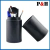 leather brush bag, cometic leather case