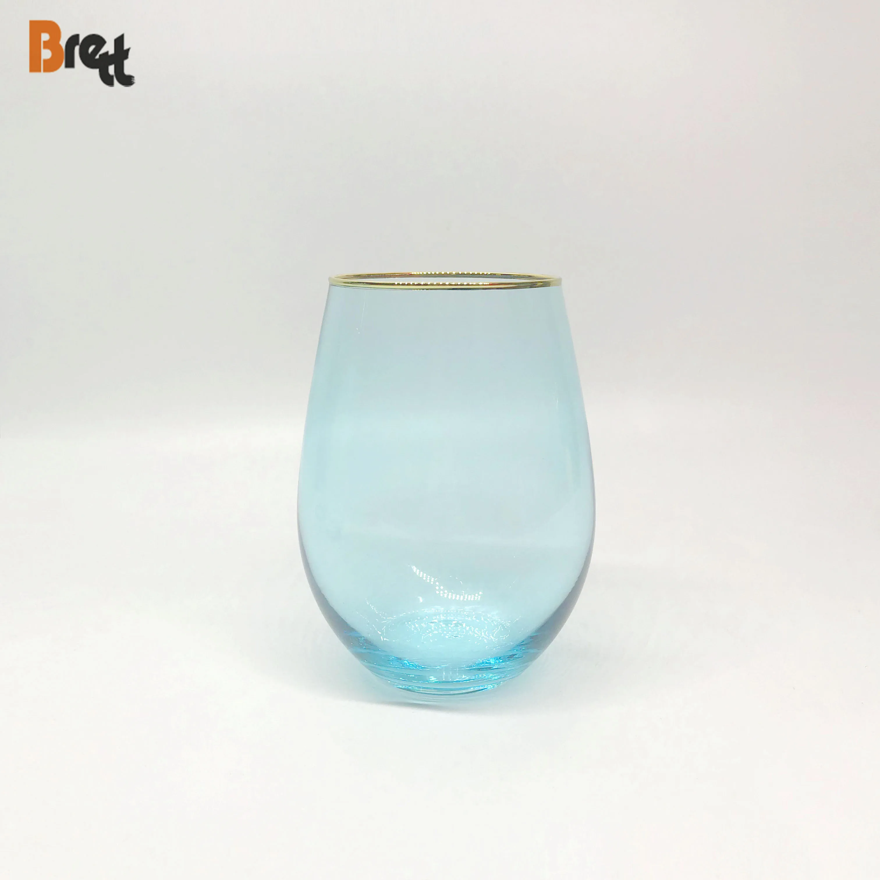Guangzhou Best Blue Glassware Brands Crystal Wine Glass Beer Juice Water Glass Cup