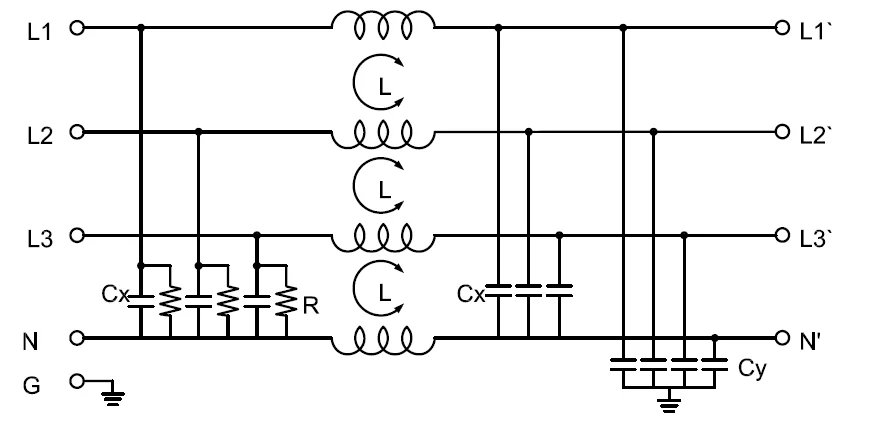 Yx91g6 150a 250v/440vac Three Phase Neutral Line Rfi Emc Filter For ...