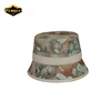 World's map pattern in heat transfer print bucket fishing hat
