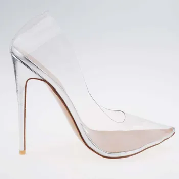 white transparent heels