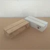 White Matt Coating Wooden Tabletop Menu Holder Base Pine Stand with Acrylic Display Window