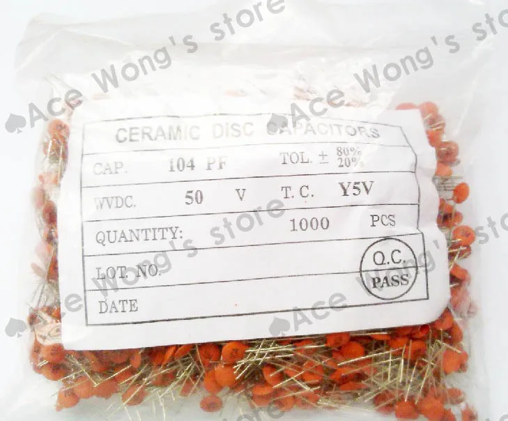 100nF Multilayer Capacitor Z5U 50 pieces, FREE postage