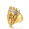 Vintage National Style Mens Jewelry Stainless Steel Lion Head Of Judah Rings