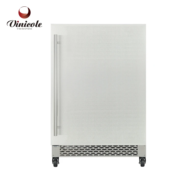 Stainless Steel Outdoor Electric Cooler Beverage Display Refrigerator