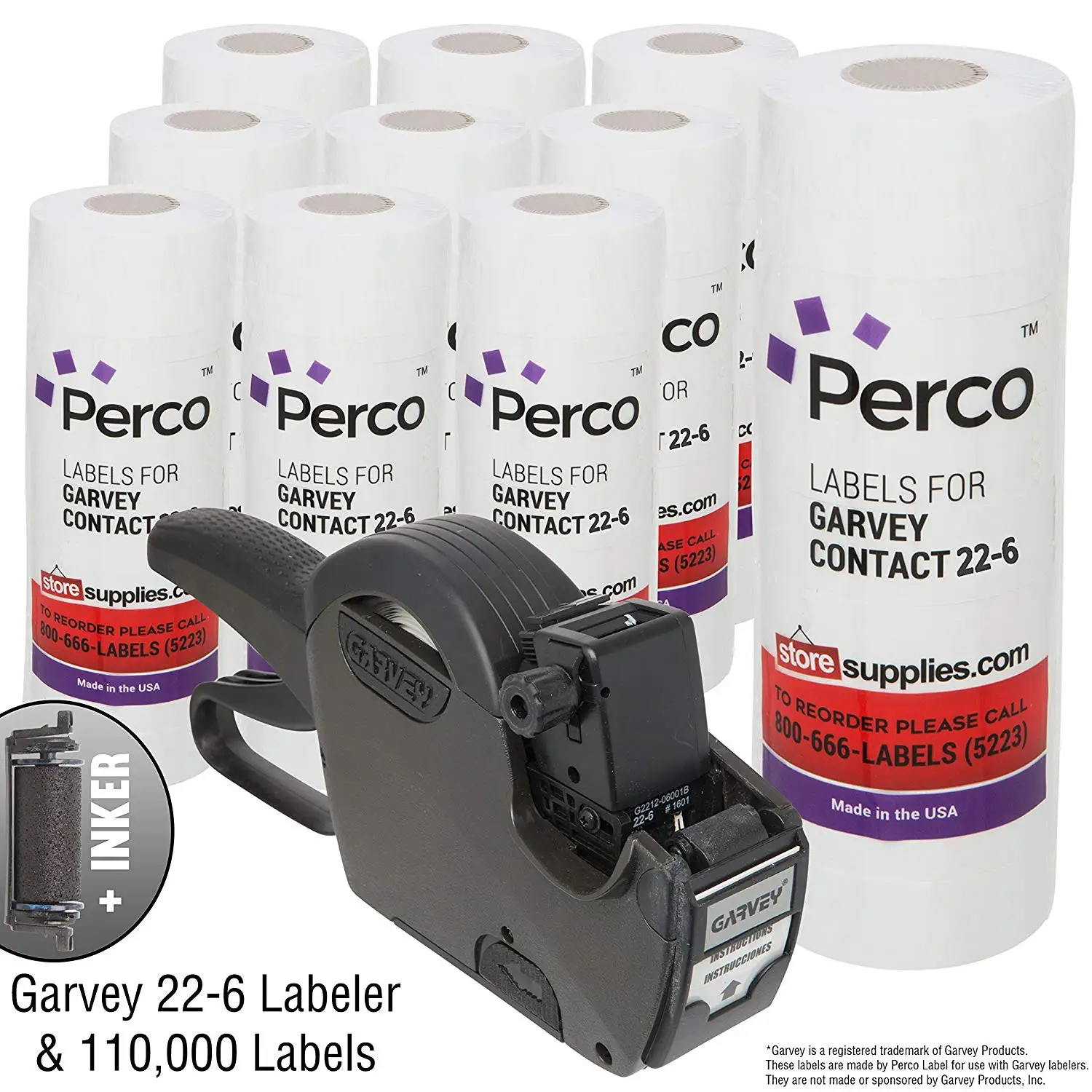 Garvey 22-6 Pricing Gun With Labels Value Pack : Includes 22-6 Label Gun, 110,000 White Price marking Labels and Inker.
