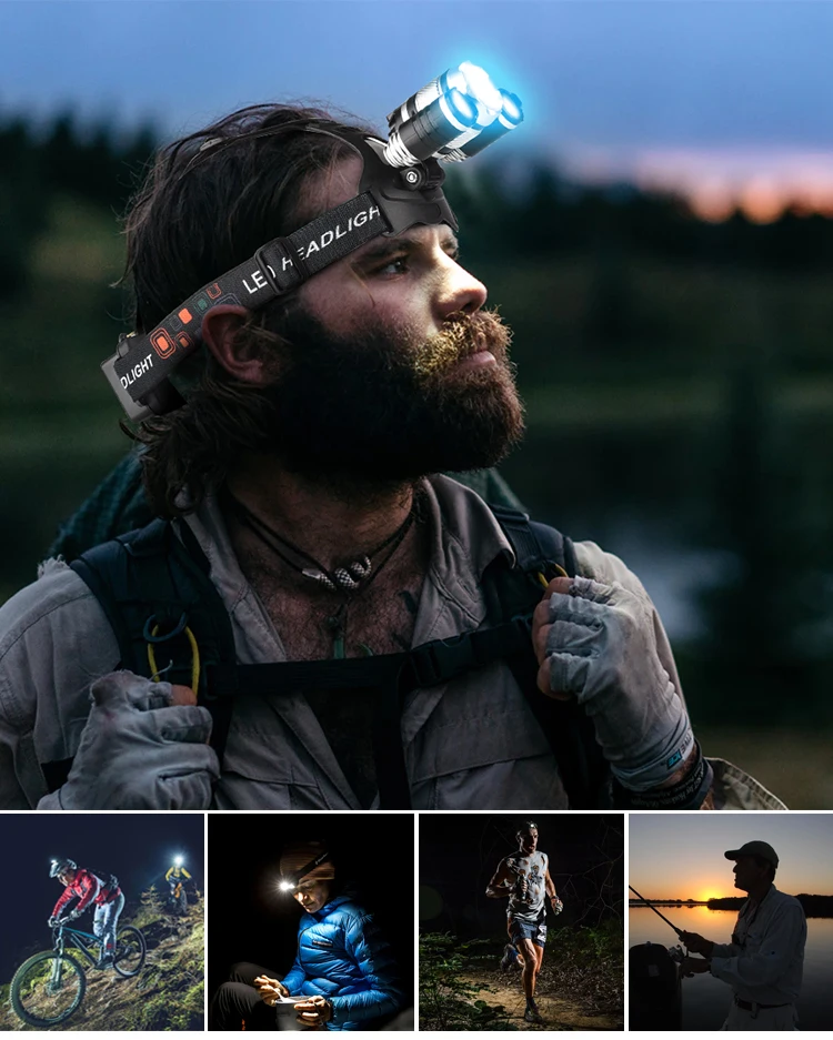 dainin 超明亮可扩展 usb 充电 waterpfoorf 狩猎战术 led 头灯