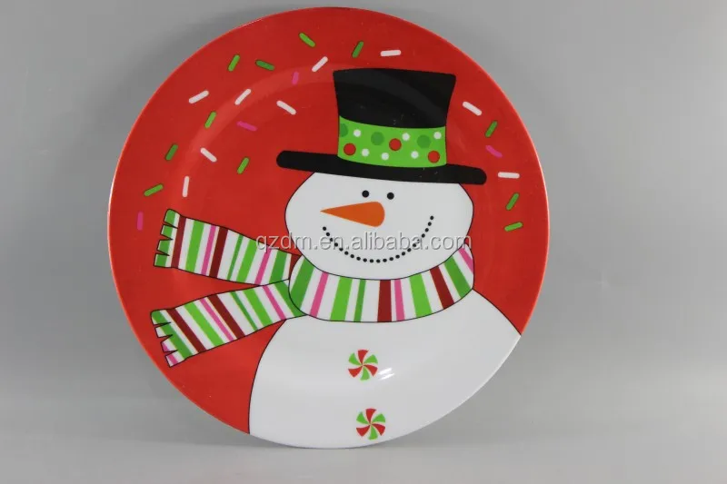 Square Melamine dinner plate ,Christmas Dishes , X'mas Food Plate