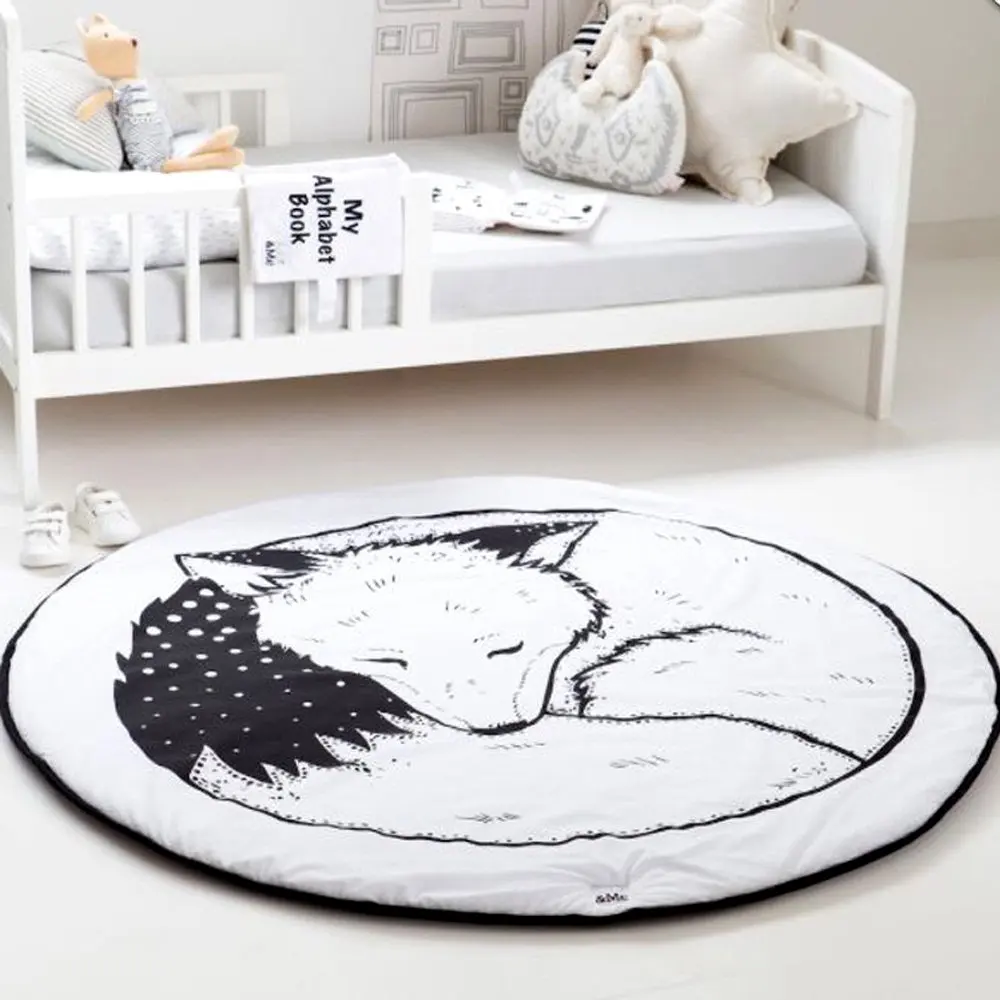 Nursery Rugs Find Deals On Line At Alibaba Get Quotations Hiltow Round Rugs Baby Rug Nursery Cute Fox Design Home Decoration Area Bedroom