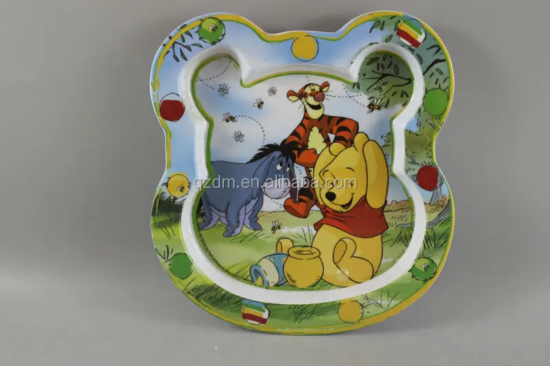 melamine bear shape plate for kids