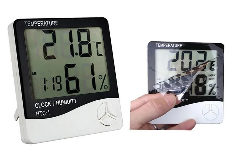 SE-HTC-1 Mini High Quality large display lcd clock thermometer hygrometer With Alarm Calendar