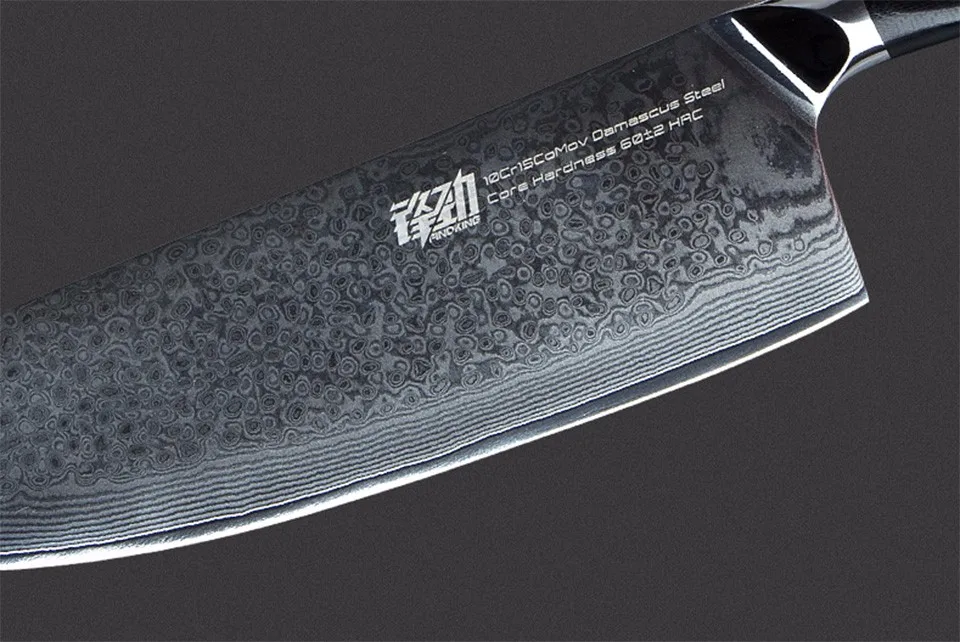 findking 日本大马士革钢厨刀套装与块