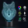 Wolf Head Lamp 3D LED Night Light Animal Table Lamp Optical Touch Transform 7 Color Lights Birthday Business Gift Lights