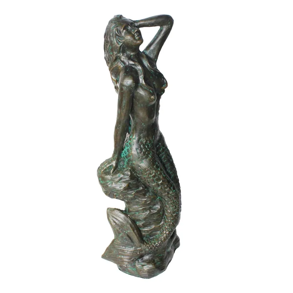Vintage aluminum antique  mermaid statues for garden.jpg