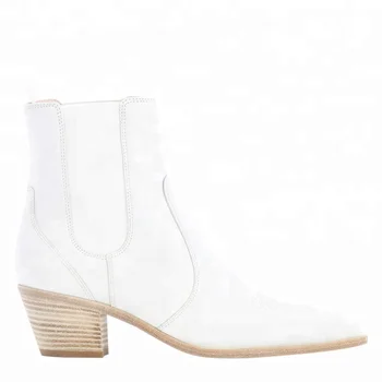 white chunky heel boot