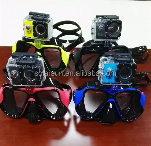 New arrivals gopro scuba mask and snorkels tempered lens version silicone diving mask for adult