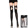 BEILEISI silicone silk Jacquard sexy black bowknot Opaque stockings