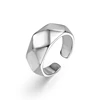 2019 Individual character contracted white smooth face 925 sterling silver open - end ring women and men